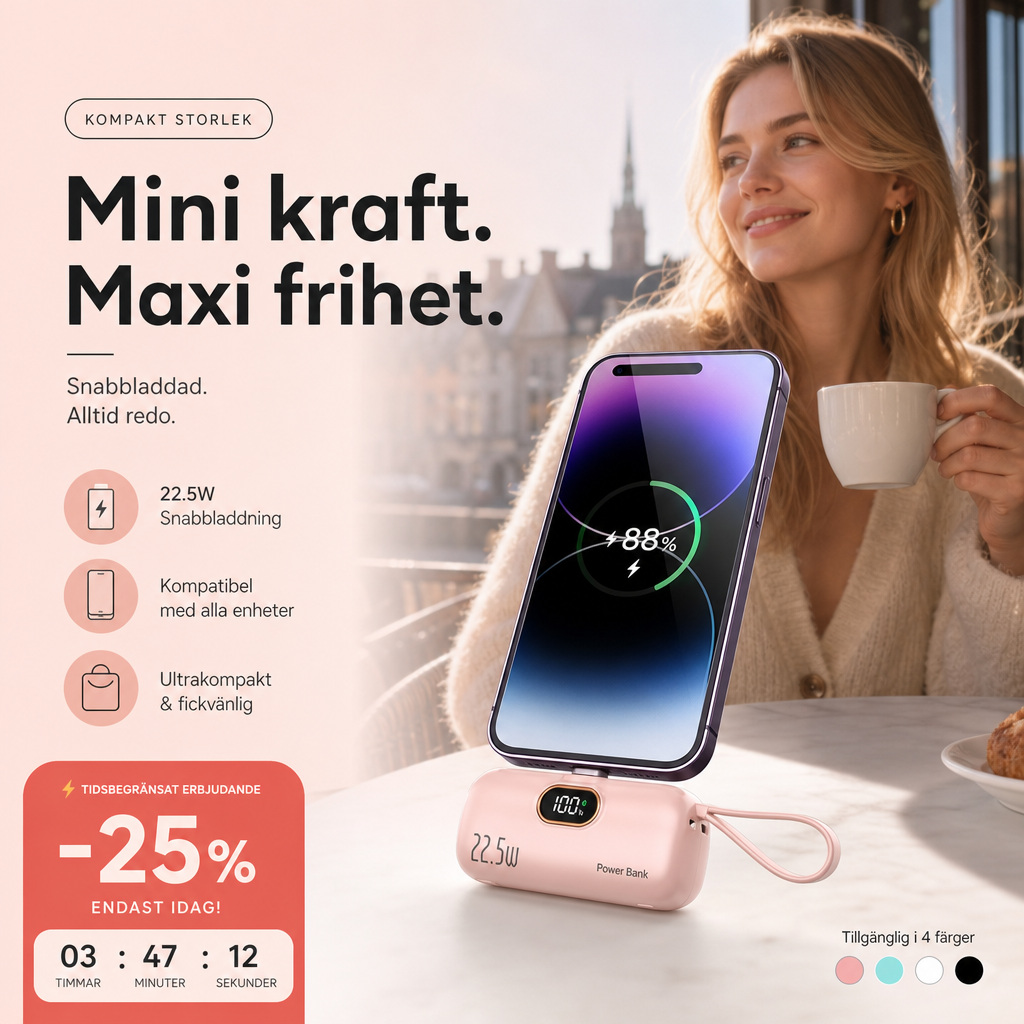 🔋 Nya produkter Begränsat erbjudande ✨ 5000mAh Mini bärbar Power Bank för telefon