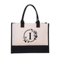 Perfect Gift-DIY Letter Canvas Bag Women Hit Color Simple Shoulder Shopping Tote Handbag