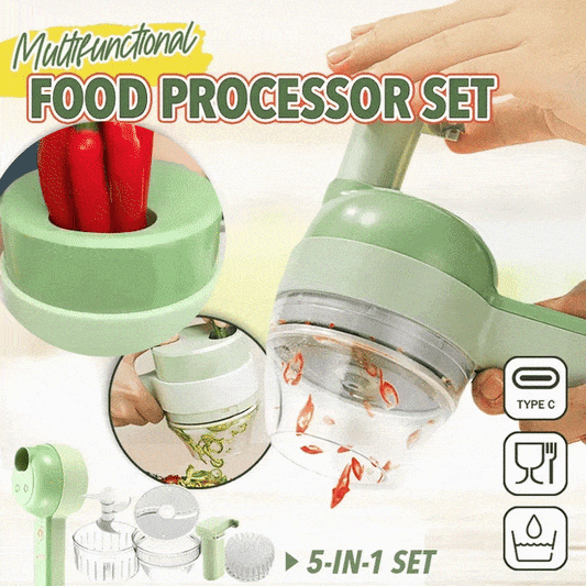 5 IN 1 PORTABLE ELECTRIC VEGETABLE CUTTER SET